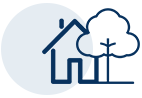 House tree HVAC service logo