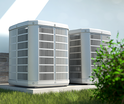 HVAC units on concrete platform