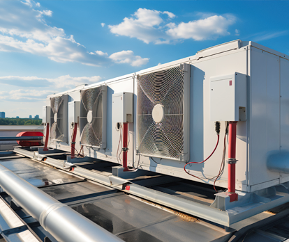 Commercial rooftop HVAC units installation